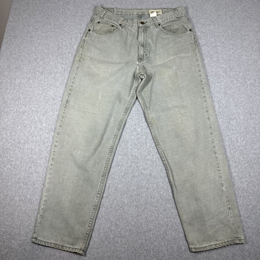 Vintage 90's Eddie Bauer Denim Jeans Green Faded Men's 34x30(34x29) Made In USA